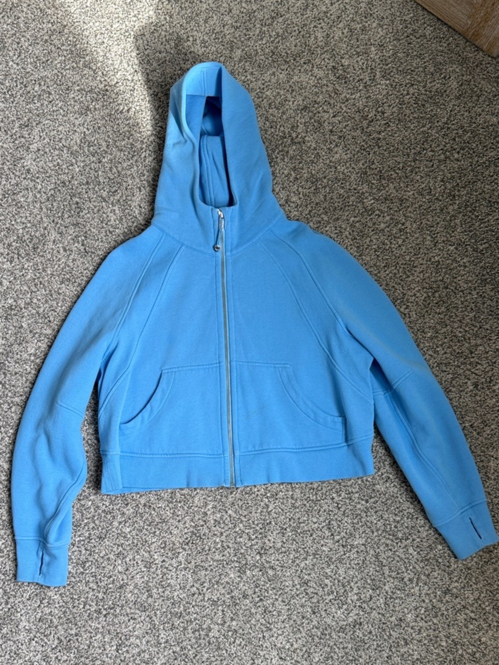 Blue Cropped Lululemon Scuba Zip